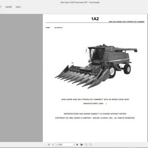 John Deere 9550 Parts book