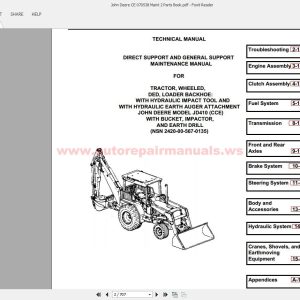 John Deere CE 070538 Maint 2 Parts Book