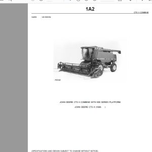 John Deere CTS II COMBINE WITH 900 SERIES PLATFORM Parts Catalog