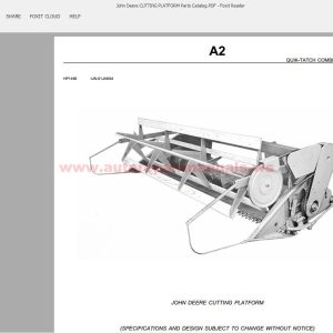John Deere CUTTING PLATFORM Parts Catalog