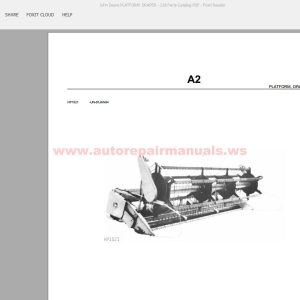 John Deere PLATFORM DRAPER - 218 Parts Catalog