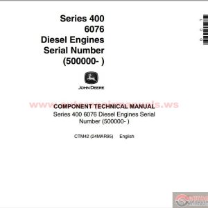 John Deere Series 400 6076 Diesel Engines Serial Component Technical Manual