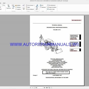John Deere TM 5-2420-222-20-3 Loader Backhoe Technical Manual Vol3 of 3