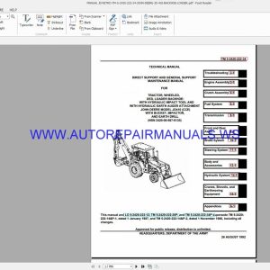 John Deere TM 5-2420-222-34 Loader Backhoe Technical Manual