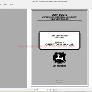John Deere Tractors 100 Series Operator Manual