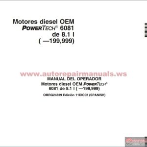 John Deree 8.1L RG6081HF Maintenance Manual