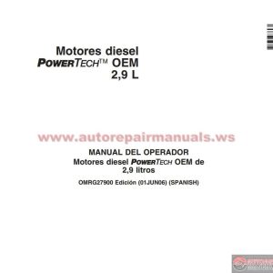 John Deree Engine 2.9L Maintenance Manual
