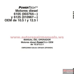 John Deree MOTOR 10.5L 6103 -6105 Maintenance Manual