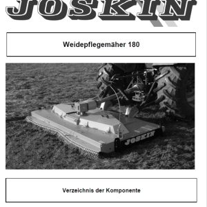 Joskin Weidepflegemaherr 180 Parts Manual