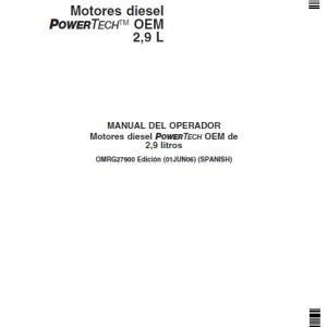 John deere 2.9l manual de mantenimiento