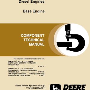 JOHN DEERE 10.5 - 12.5L Component Technical Manual