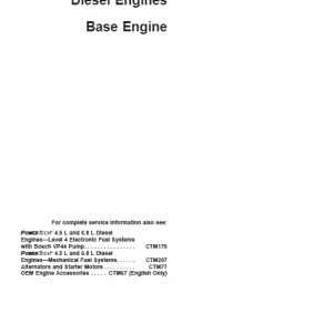 JOHN DEERE POWER TECH 4.5L - 6.8L Diesel Engines