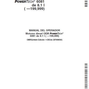 JOHN DEERE RG6081 8.1L Manaual Operador