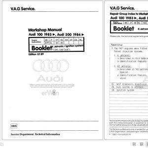1983 - 1991 Audi 200 200 Avant 44 447 448 Workshop Manual