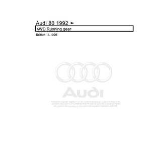 1992 - 1996 Audi 80 80 80 Avant 8C 8C2 8C5 Workshop Manual