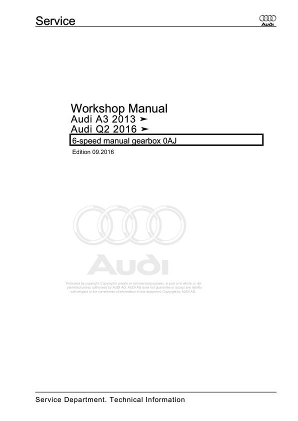 2016 - 2020 Audi A3 Q2 Workshop Manual and Wiring Diagram