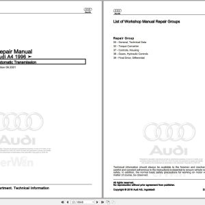 1997 - 2002 Audi A4 S4 8D Service Repair Manual
