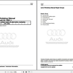 1995 - 2002 Audi A4 S4 RS4 Avant 8D 8D2 8D5 Workshop Manual and Wiring Diagram