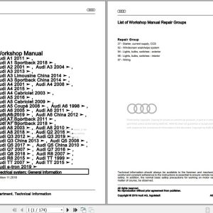 2017 - 2022 Audi A4 S4 and Allroad 8W 8W2 8W5 8WH Workshop Manual and Wiring Diagram
