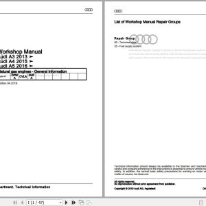 2015 - 2020 Audi A4 and Allroad 8W 8W2 8W5 8WH Workshop Manual and Wiring Diagram