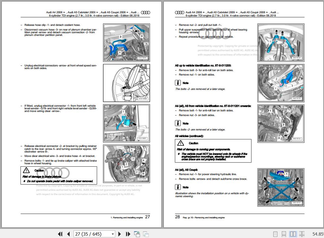 2008 - 2016 Audi A5 RS5 Coupé 8T 8T3 8TA Workshop Manual and Wiring Diagram