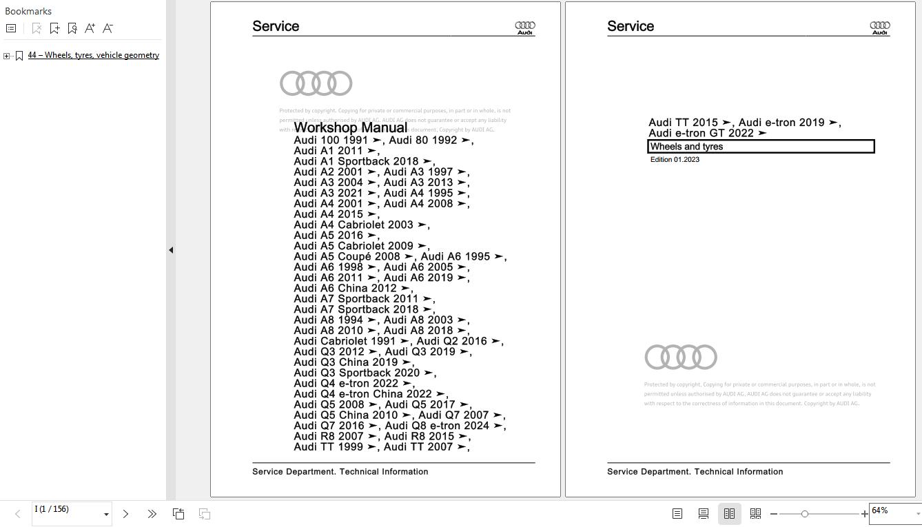1997 - 2005 Audi A6 A6 Avant V8 Allroad Quattro 4B to 4BH Workshop Manual