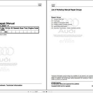 2005 - 2011 Audi A6 Avant S6 4F5 Service Repair Manual and Wiring Diagram