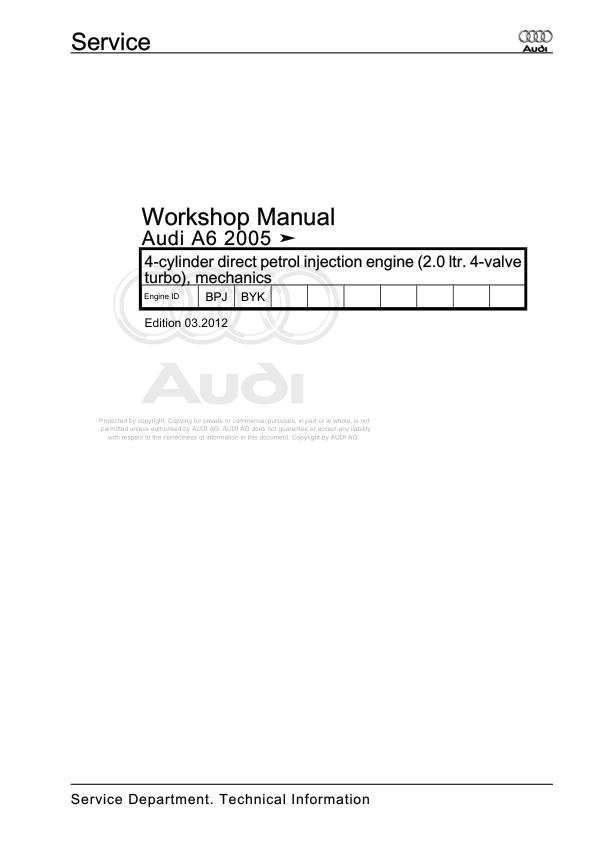 2004 - 2011 Audi A6 S6 RS6 A6 Avant A6 Allroad Quattro RS6 4F 4F2 4F5 4FH Workshop Manual