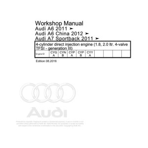 2015 - 2018 Audi A6 S6 RS6 A7 A6 S6 RS6 A7 4GC Workshop Manual and Wiring Diagram