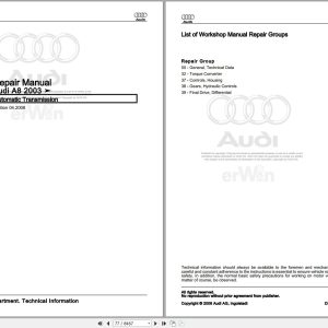 2003 - 2010 Audi A8 4E Service Repair Manual and Wiring Diagram