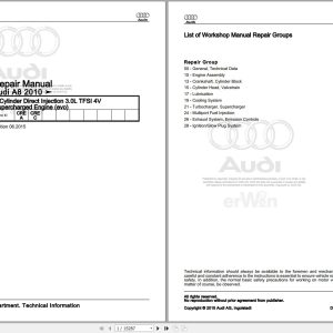 2015 - 2017 Audi A8 4HC Service Repair Manual and Wiring Diagram