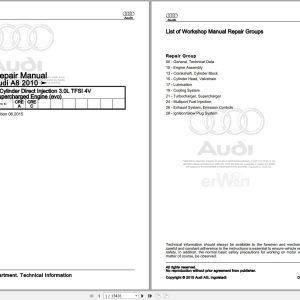 2014 - 2017 Audi A8L 4HL Service Repair Manual and Wiring Diagram