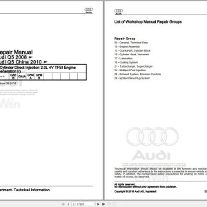 2009 - 2016 Audi Q5 8RB Service Repair Manual and Wiring Diagram