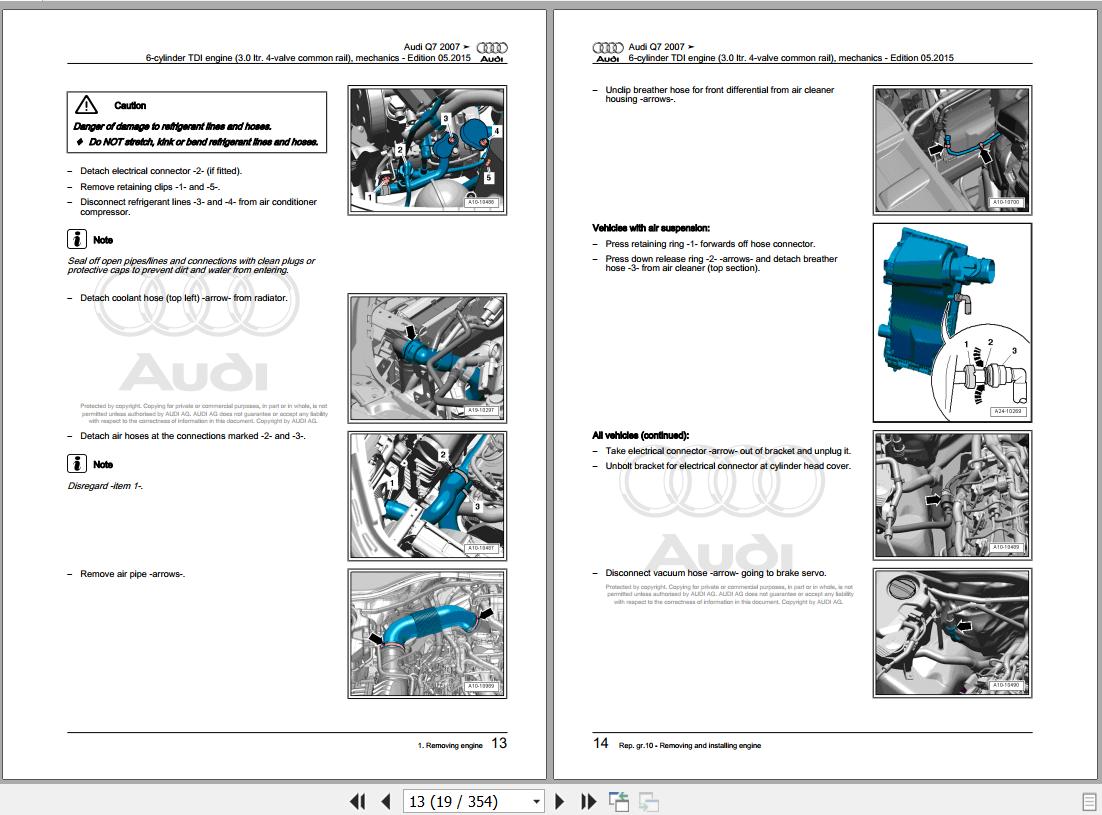 2006 - 2015 Audi Q7 4L 4LB Workshop Manual and Wiring Diagram
