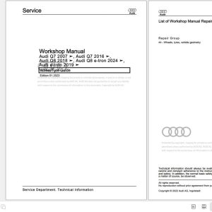 2007 - 2015 Audi Q7 4L 4LB Workshop Manual
