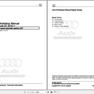 2015 - 2020 Audi Q7 4M 4MB 4MG Workshop Manual and Wiring Diagram