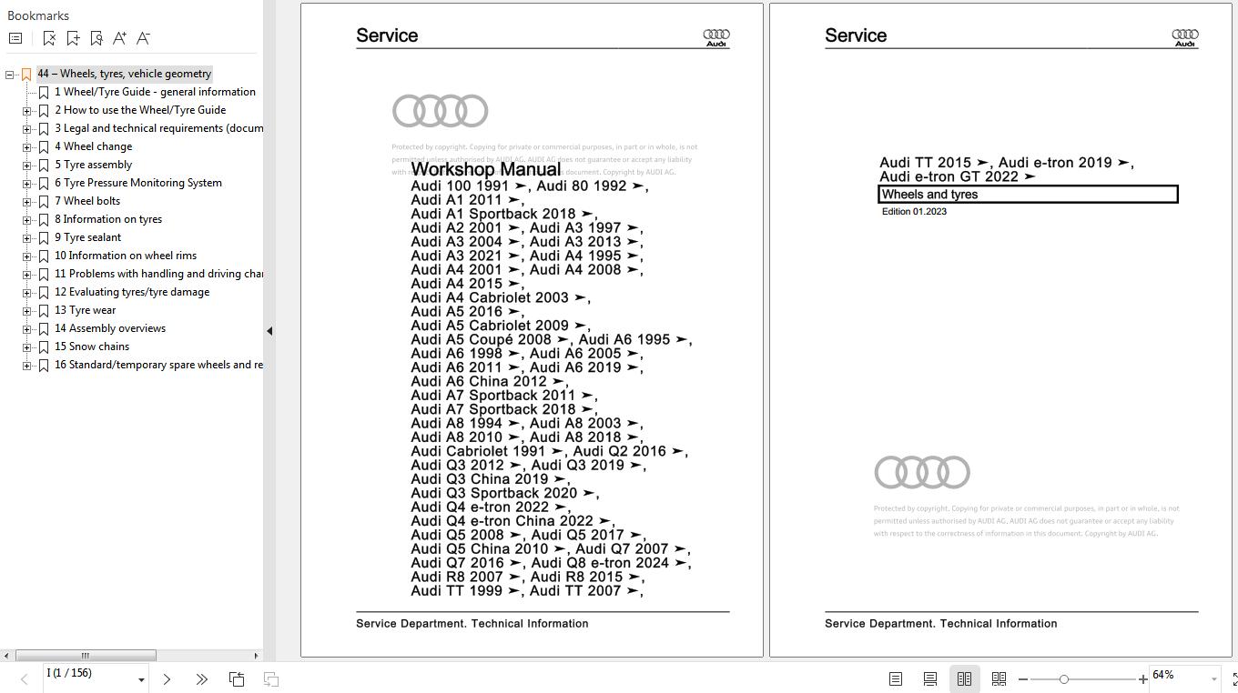 2016 - 2023 Audi Q7 4M 4MB 4MG Workshop Manual