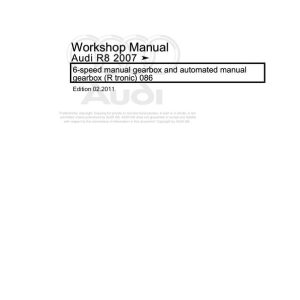 2007 - 2015 Audi R8 R8 42 422 423 427 429 Workshop Manual and Wiring Diagram