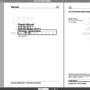2017 Audi R8 Repair Manual