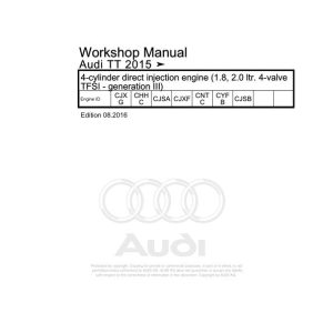 2014 - 2020 Audi TT TT FV FV3 FV9 Workshop Manual and Wiring Diagram