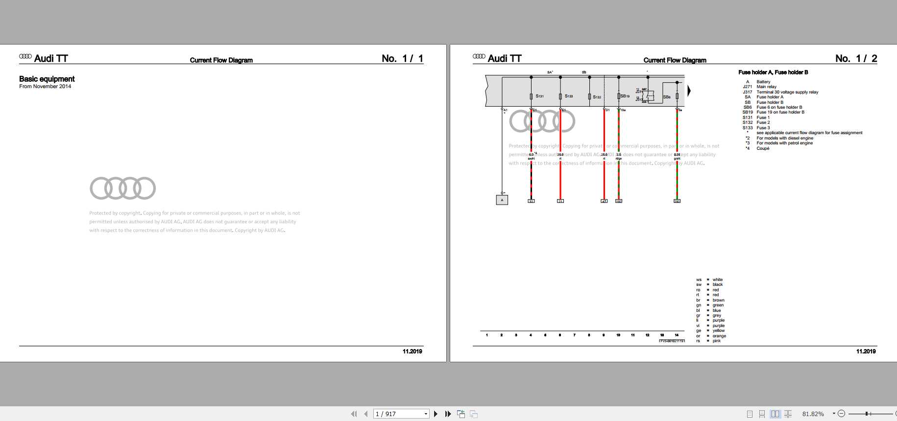 2014Audi TT Wiring Diagram