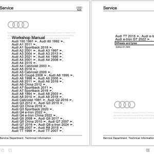 2015 - 2023 Audi TT FV FV3 FV9 FVP FVR8S Workshop Manual