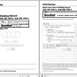 1989 - 1990 Audi V8 44 441 442 Workshop Manual