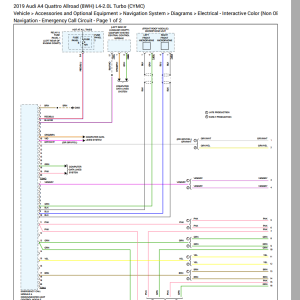 Audi A4 Quattro Allroad (8WH) L4-2.0L Turbo (CYMC) 2019 Wiring Diagram