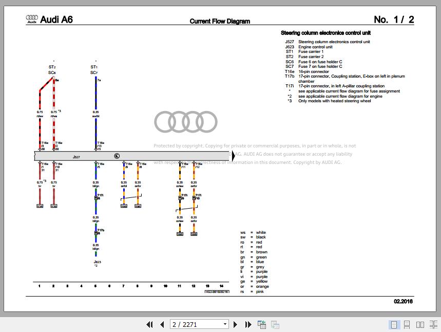 Audi A6 (C74G) 2011-2018 Wiring Digarams & Workshop Manuals