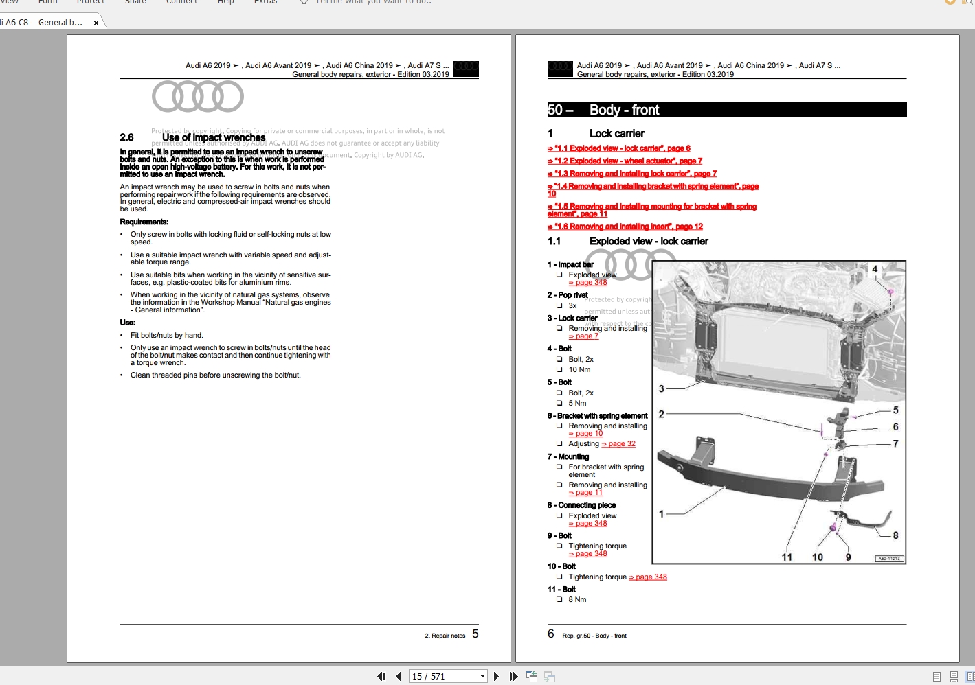 Audi A6 (C84K) 2018-2020 Workshop Manuals & Wiring Diagrams