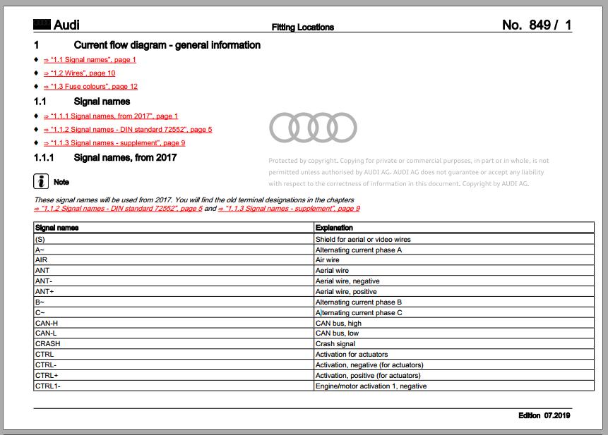 Audi A8 (D54N) 2018-2020 Wiring Digarams & Workshop Manuals