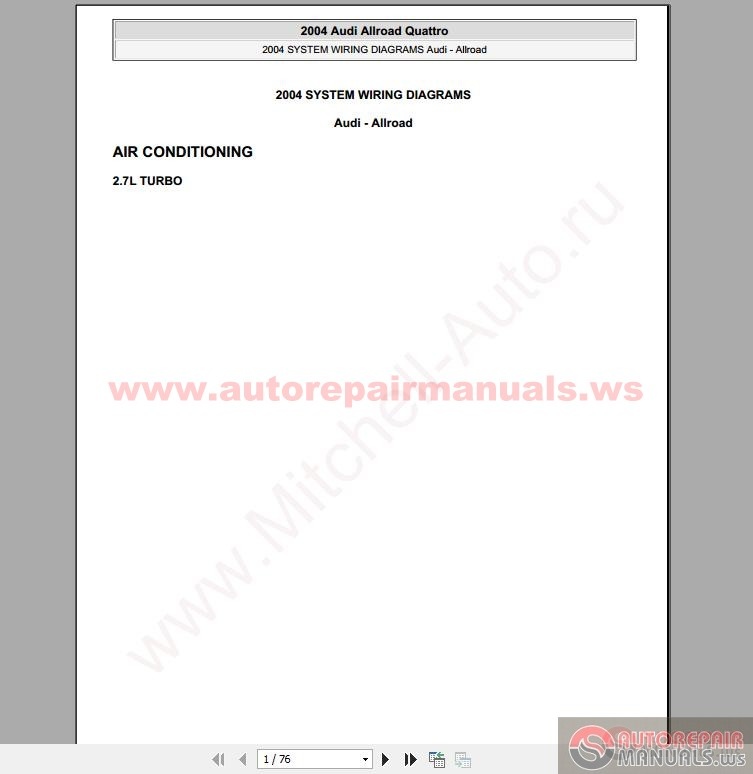 Audi Allroad Quattro 2004 Wiring Diagram