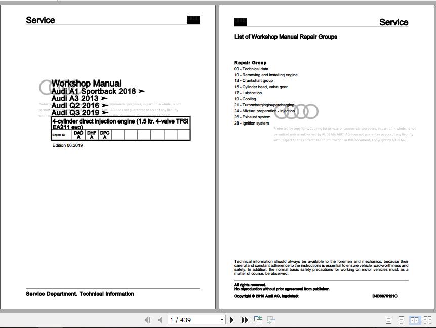 Audi Q2 (GA,GAB) 2016-2020 Workshop Manuals
