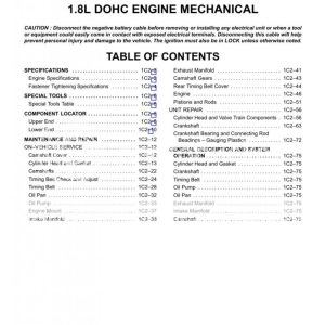 DOHC 1.8L Workshop manual